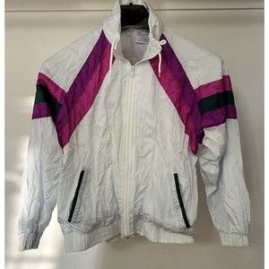 Vintage Blair Boutique Wind Breaker Track Jacket Size Small White, Black and Red